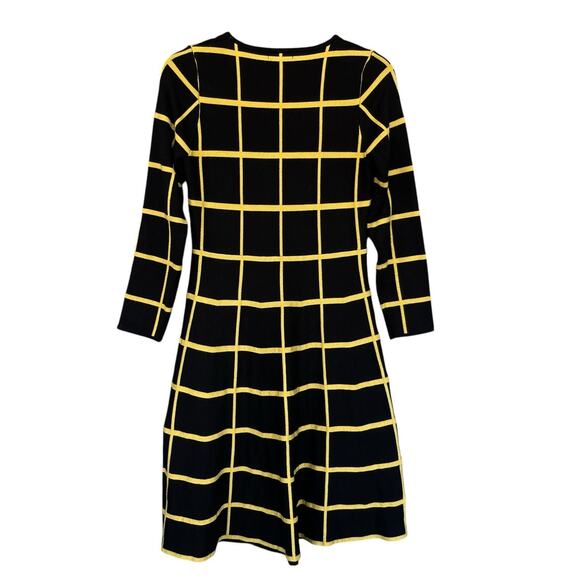 Luxxe Lane Womens Sweater Dress Medium Rayon Windowpane Stretchy Rayon Slimming - Picture 2 of 9